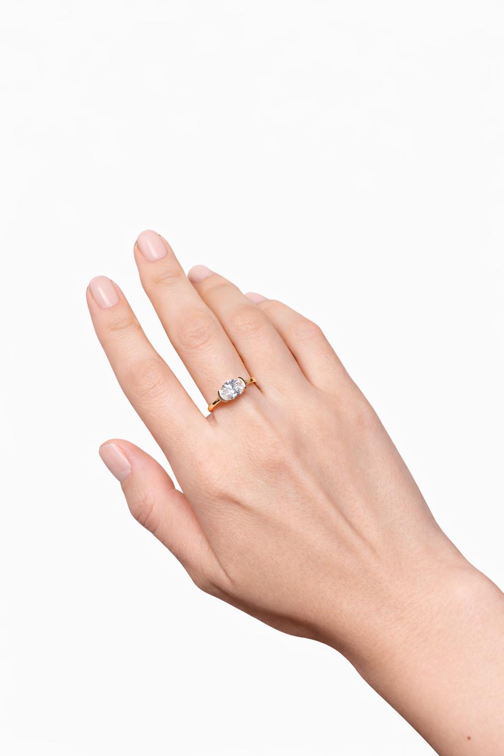 Oval Diamond Solitaire Ring