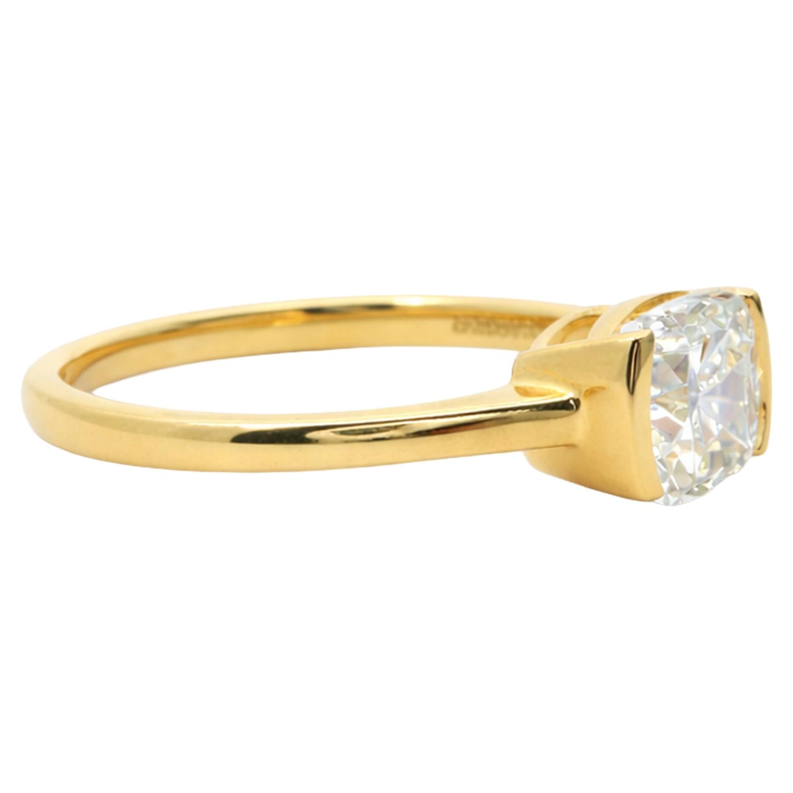 Cushion Cut Bezel Solitaire Ring