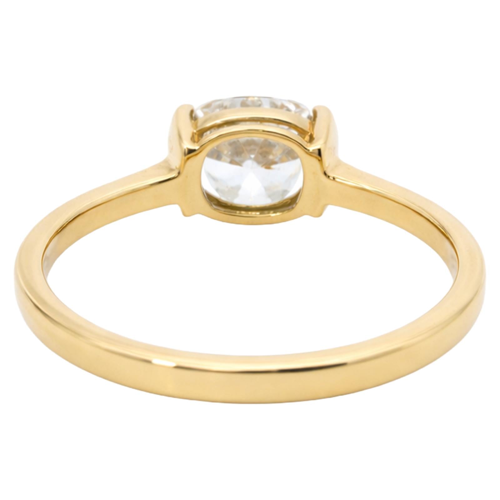 Cushion Cut Bezel Solitaire Ring