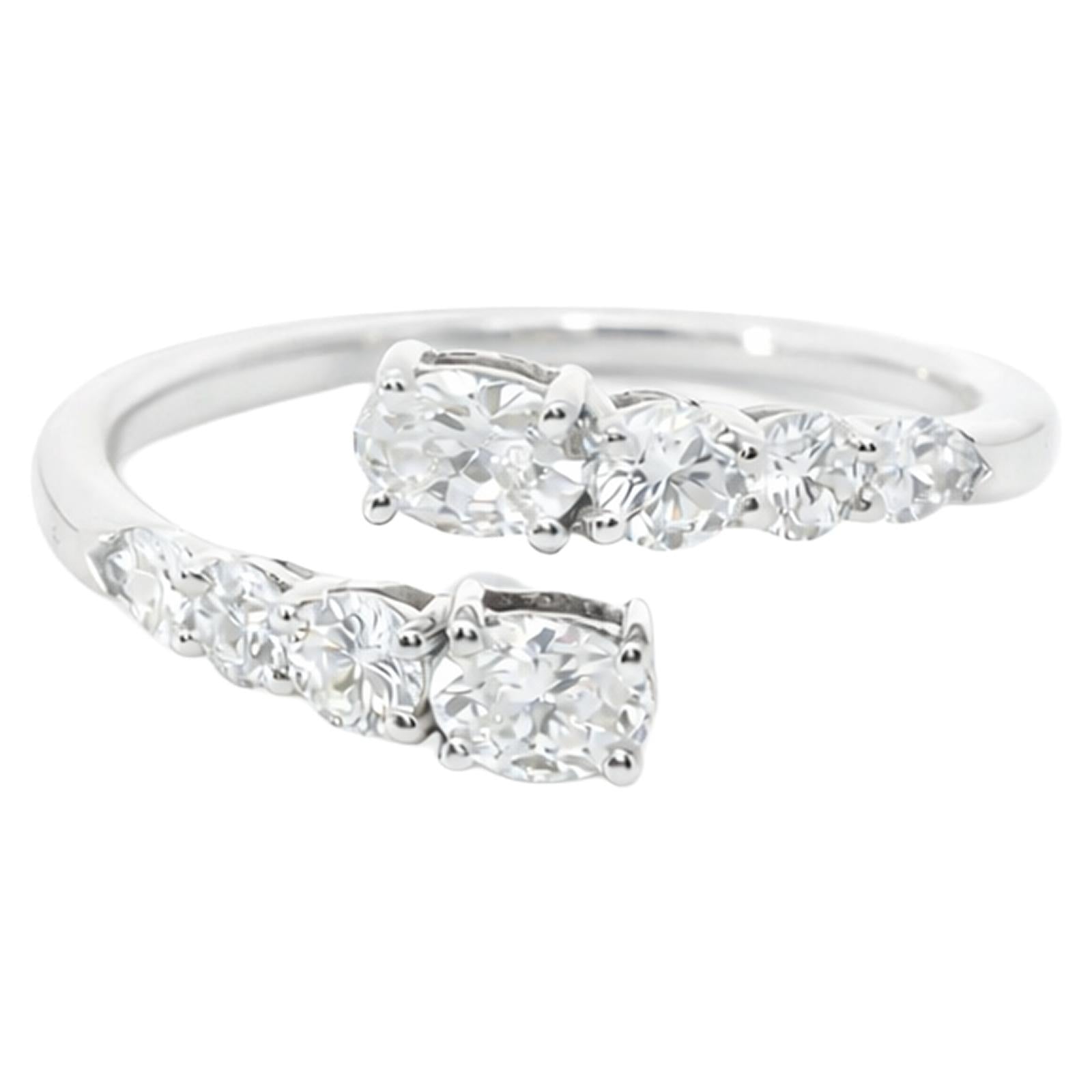 Graduated Diamond Open Ring