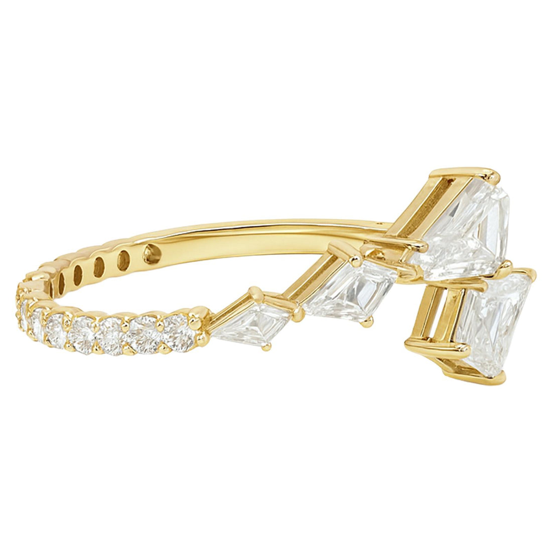 Mixed-Cut Diamond Wrap Ring