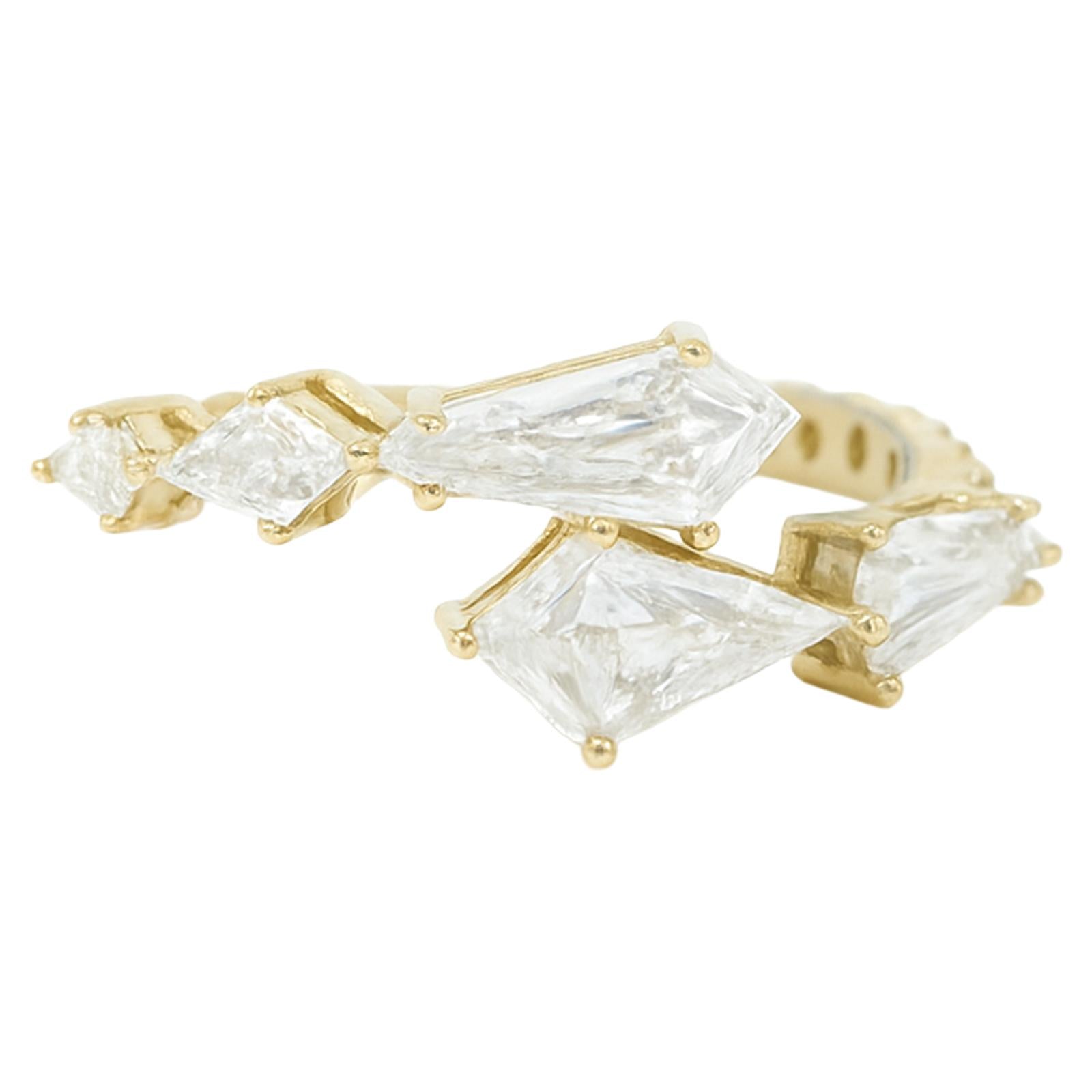 Mixed-Cut Diamond Wrap Ring