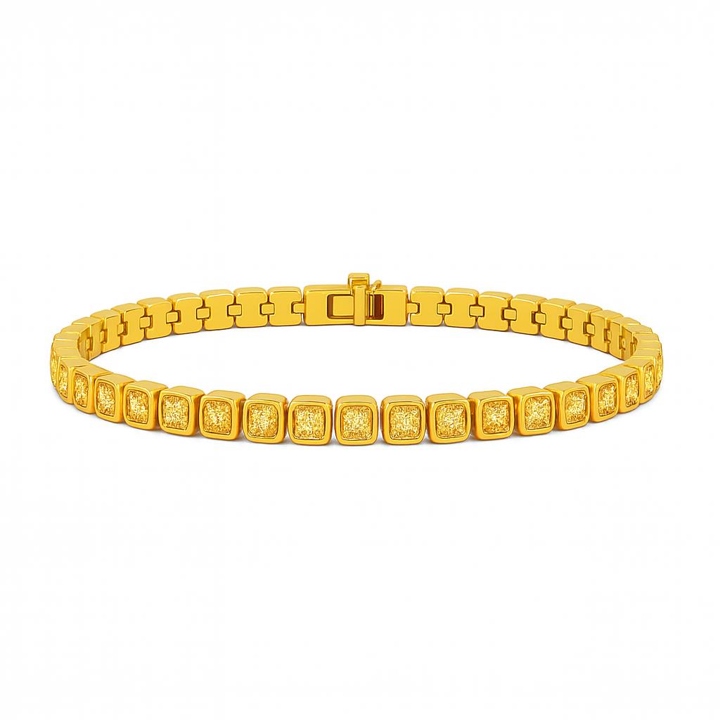 Yellow Cushion Diamond Tennis Bracelet
