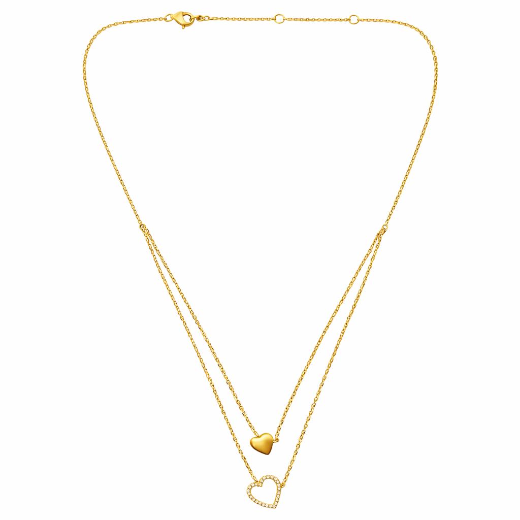 Double Heart Diamond Necklace
