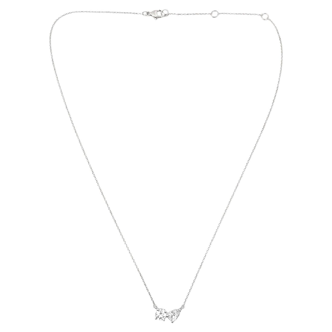 Round & Pear Lab Diamond Duo Necklace