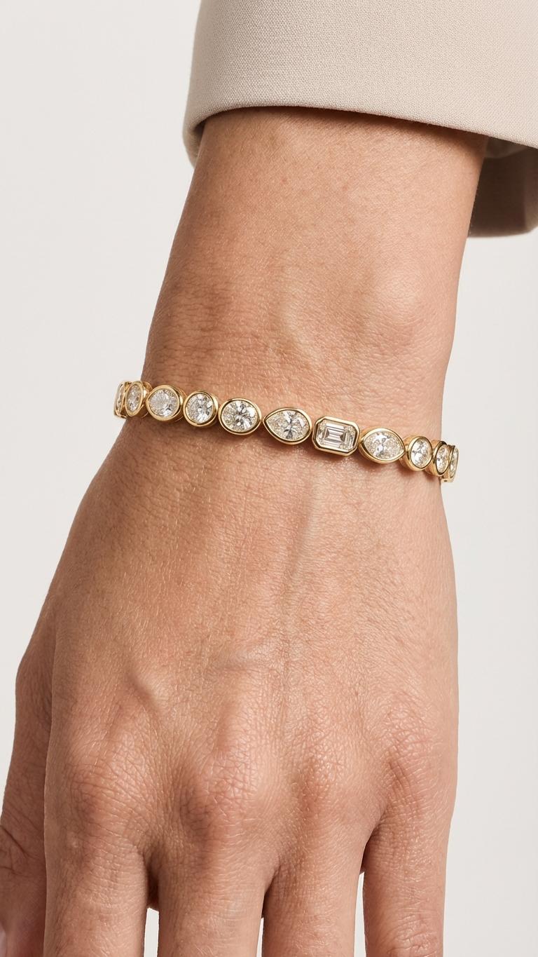 Bezel Diamond Mixed Shape Bracelet