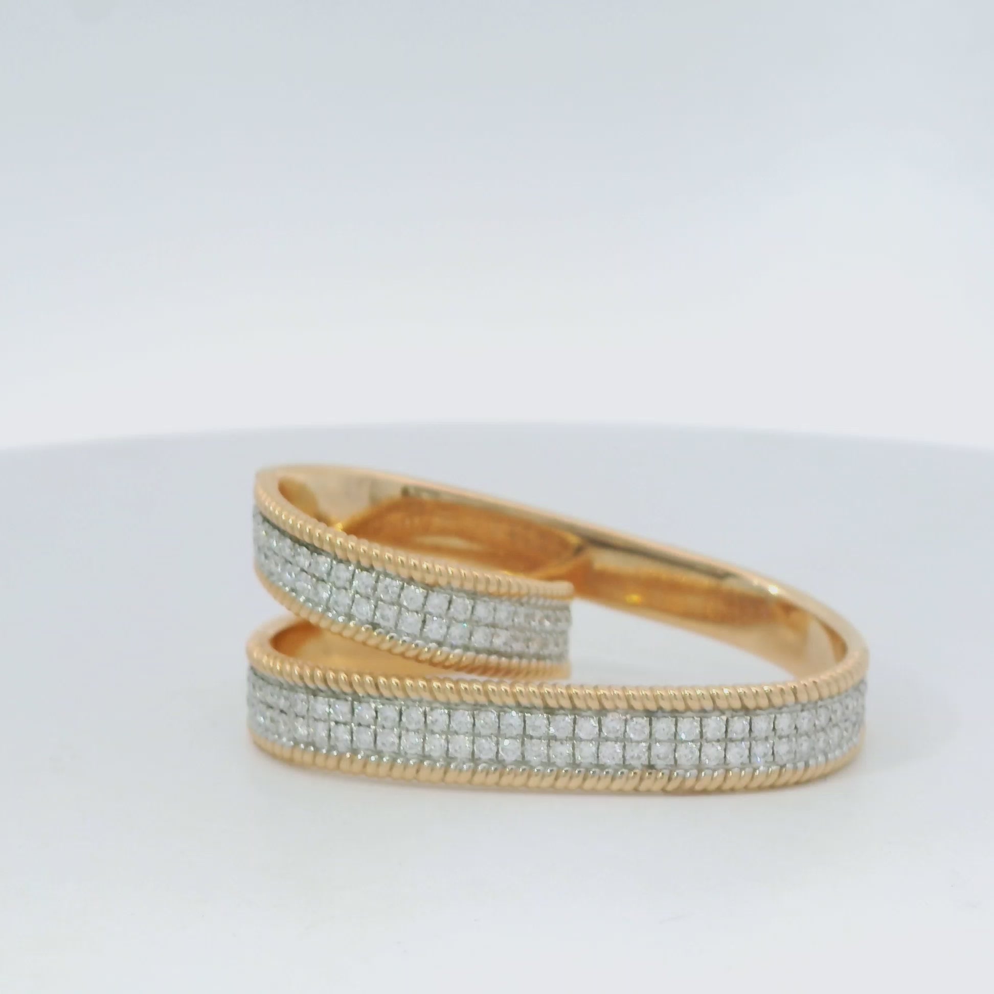 Beaded Diamond Open Wrap Ring