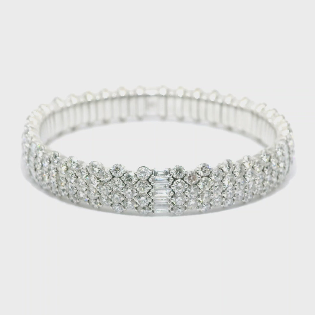 18K White Gold Diamond Stretch Tennis Bracelet