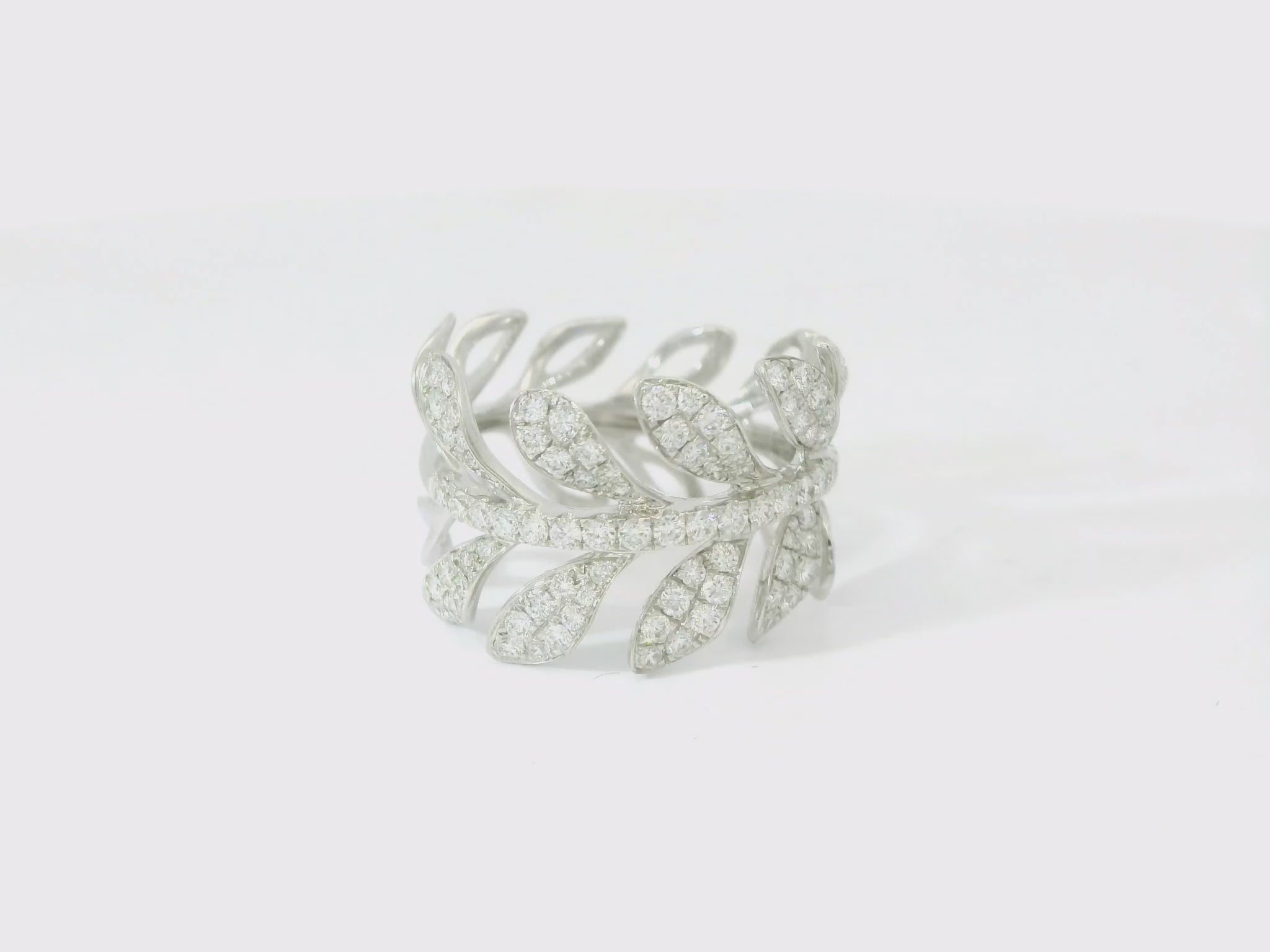 Diamond Leaf Wrap Ring