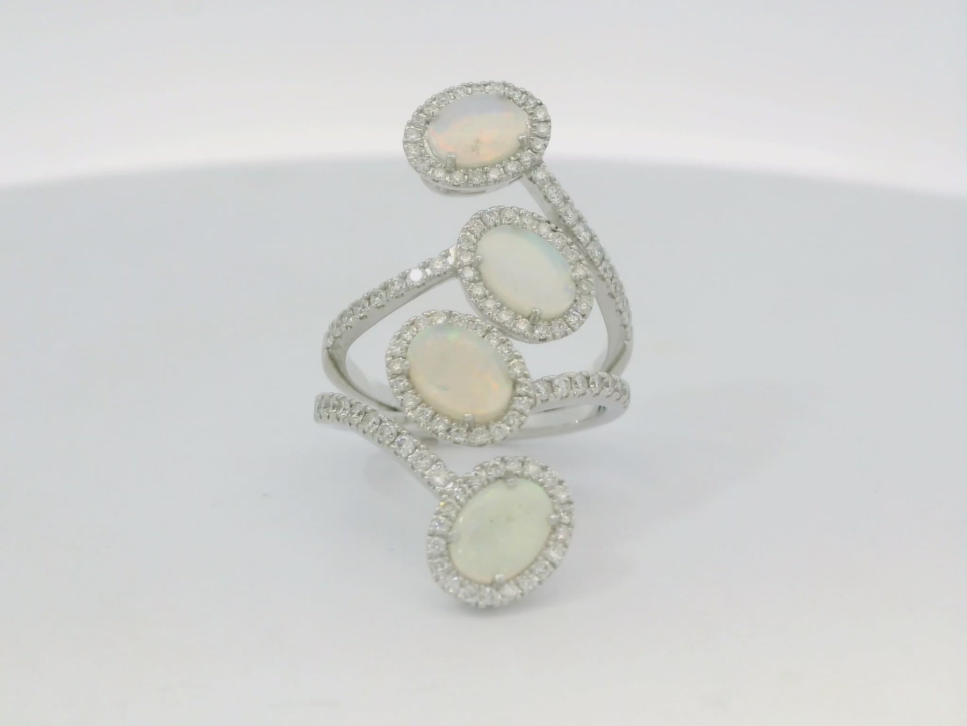 Multi-Oval Opal Diamond Ring