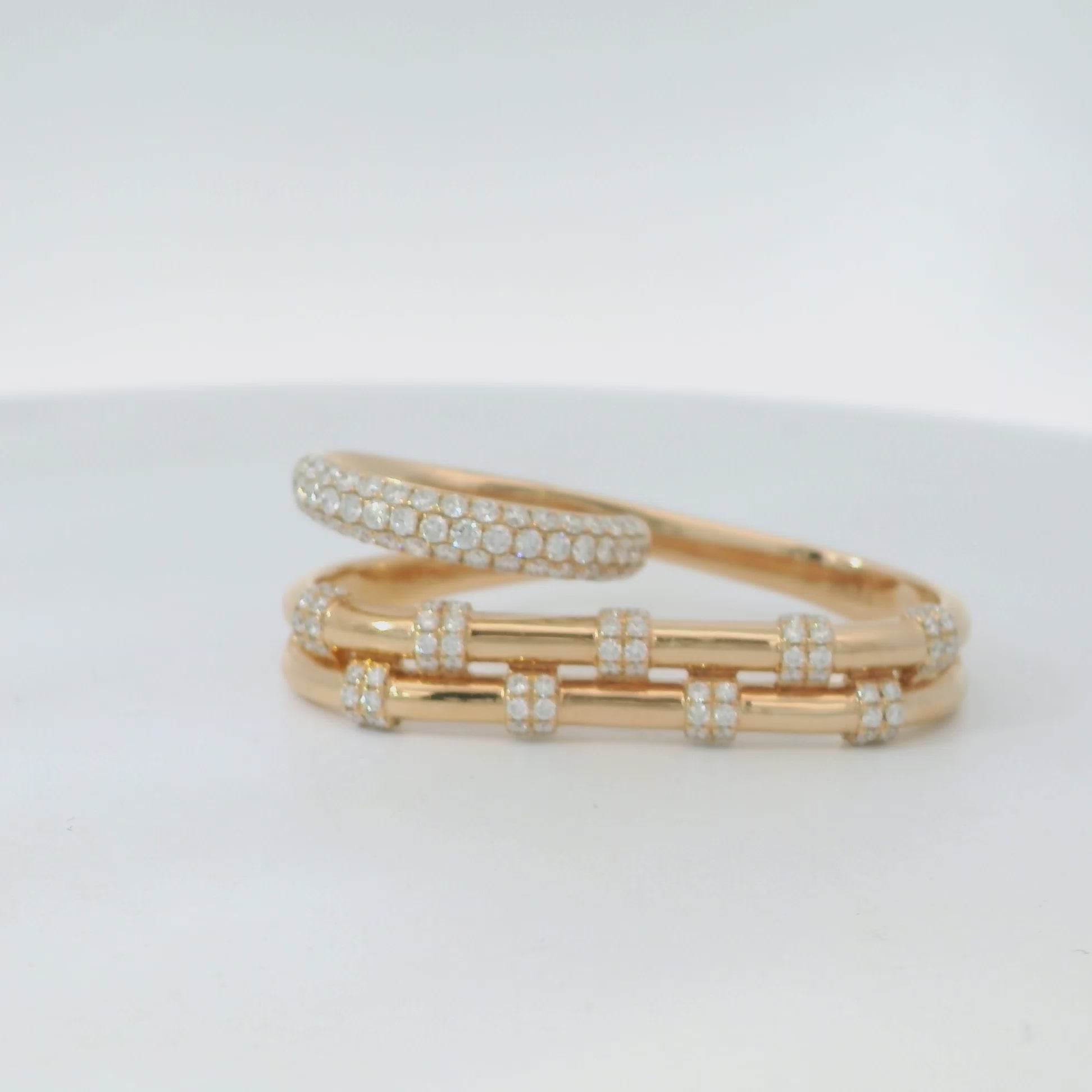 Triple Row Diamond Wrap Ring
