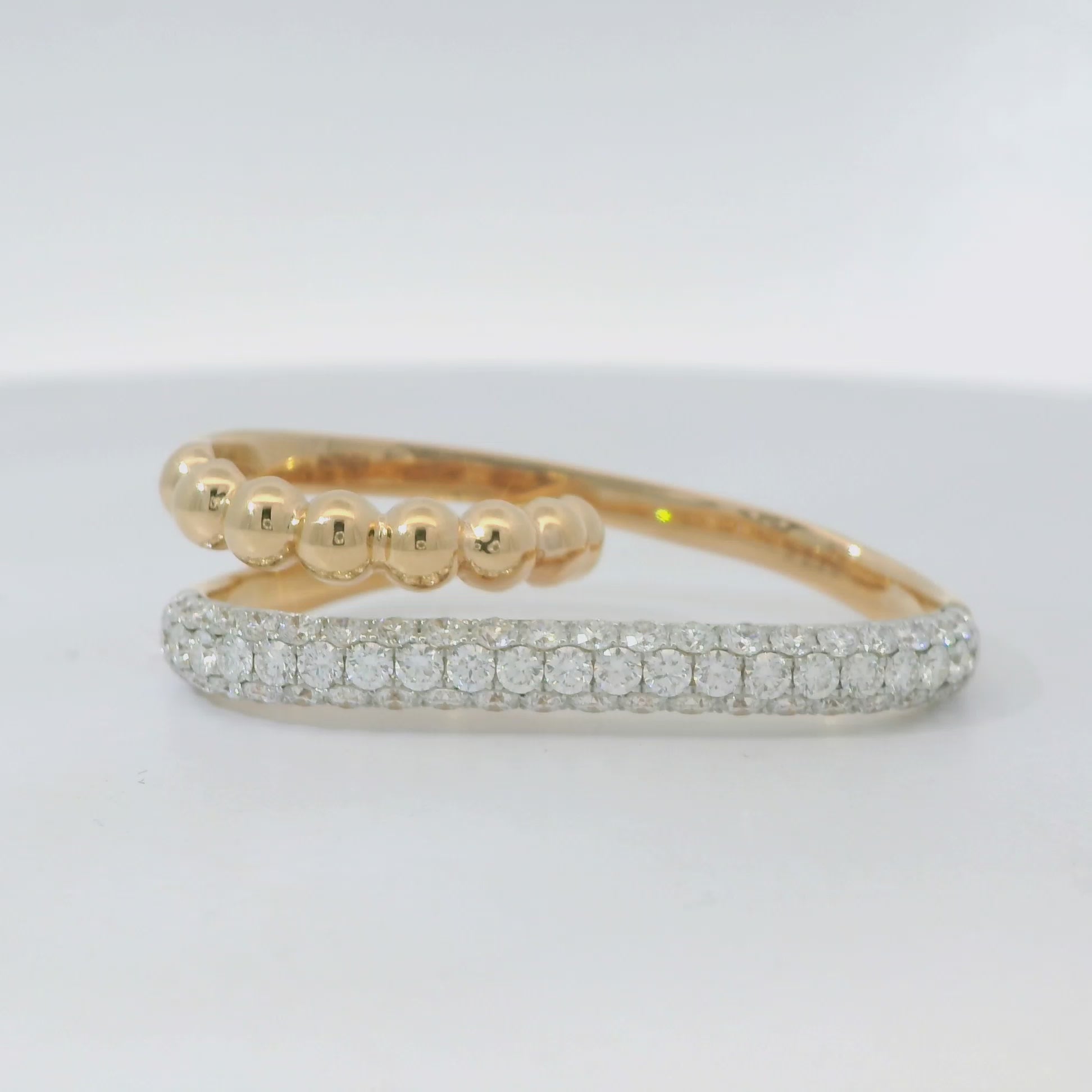 Beaded Diamond Open Ring
