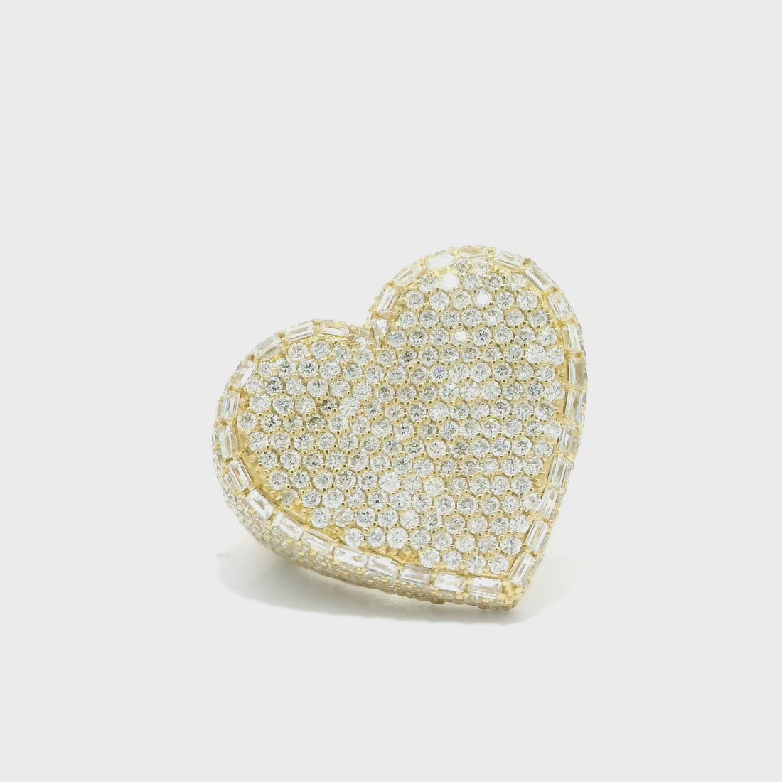 18K Yellow Gold Diamond Heart Ring