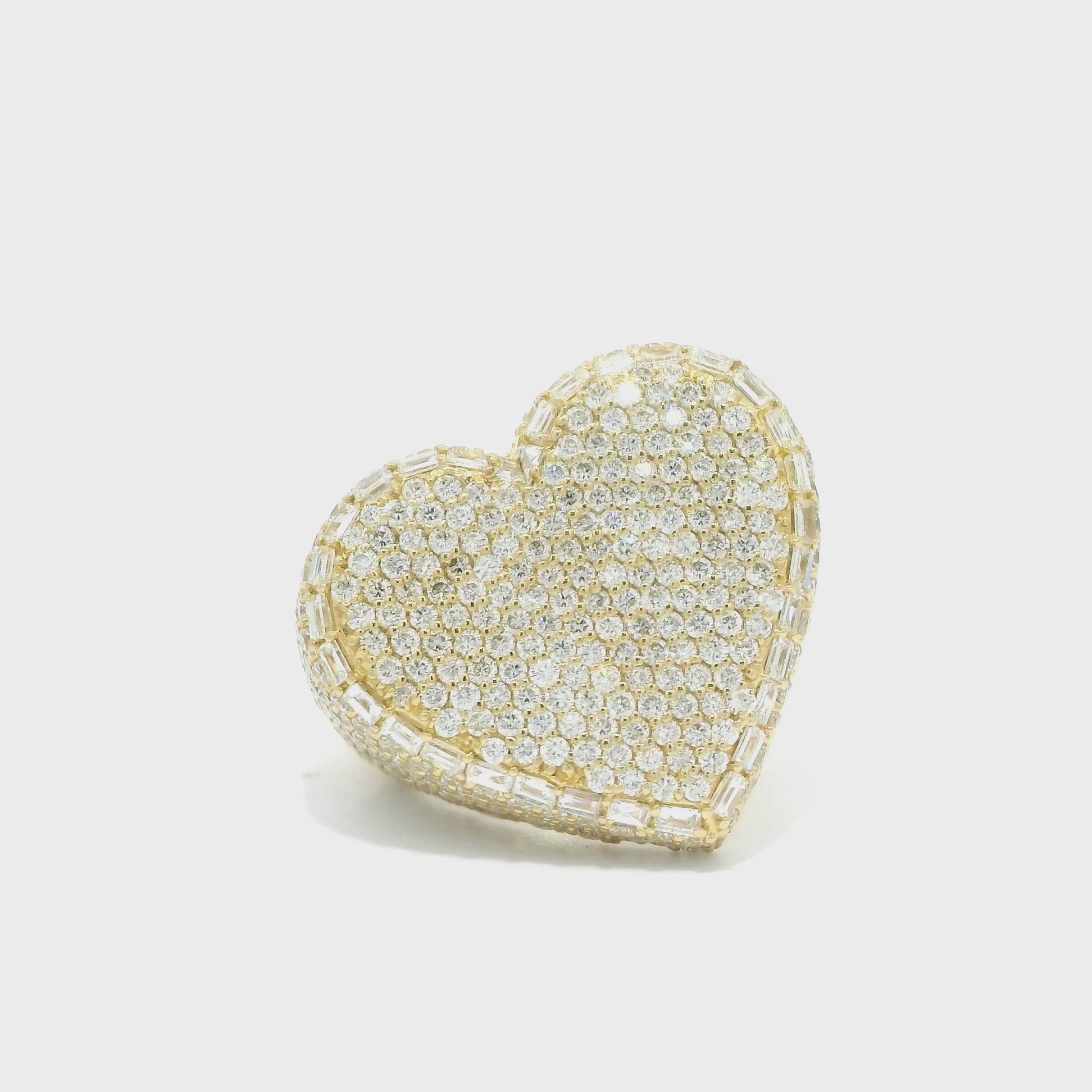 18K Yellow Gold Diamond Heart Ring