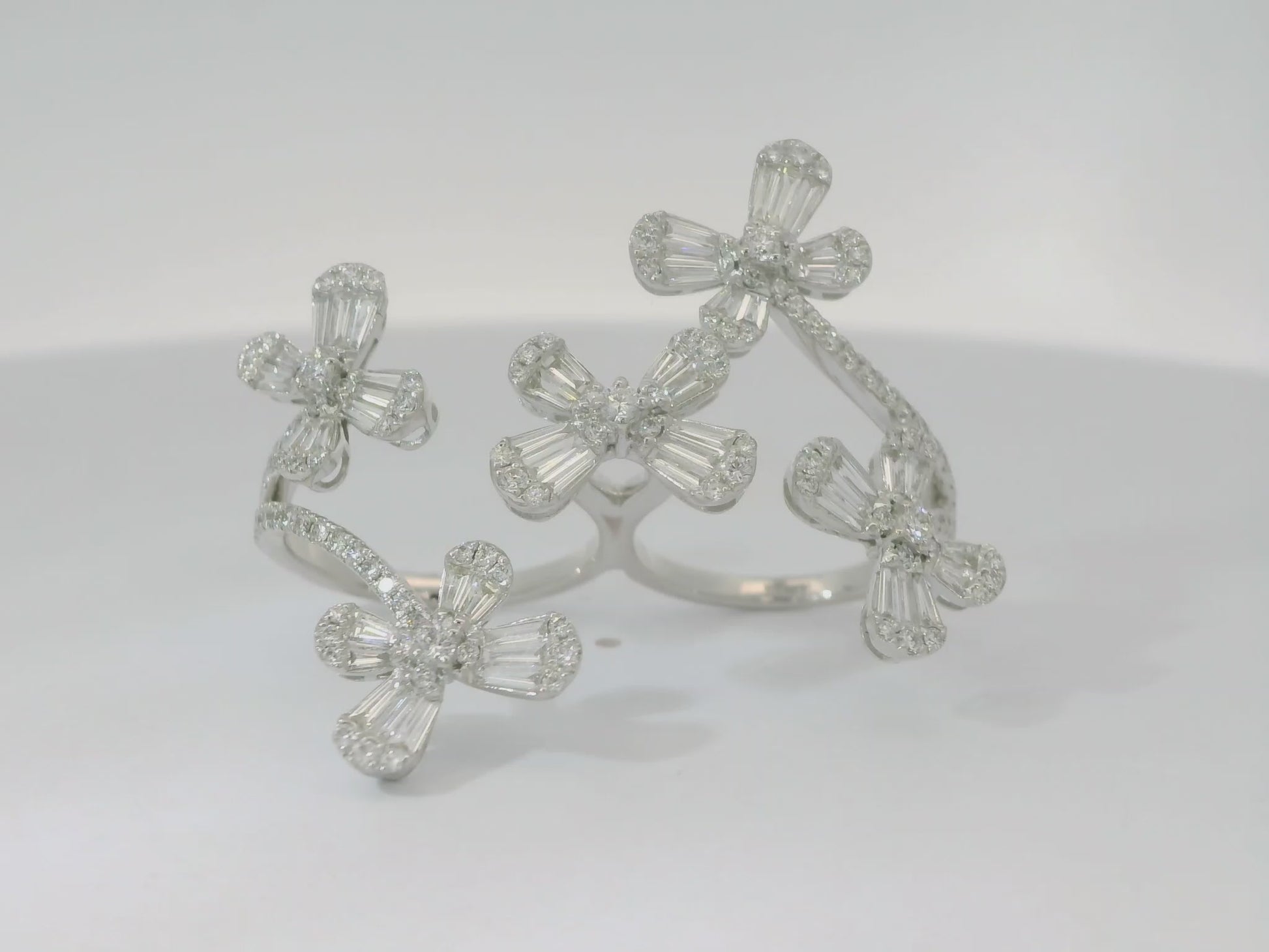 Diamond Blossom Multi-Finger Ring