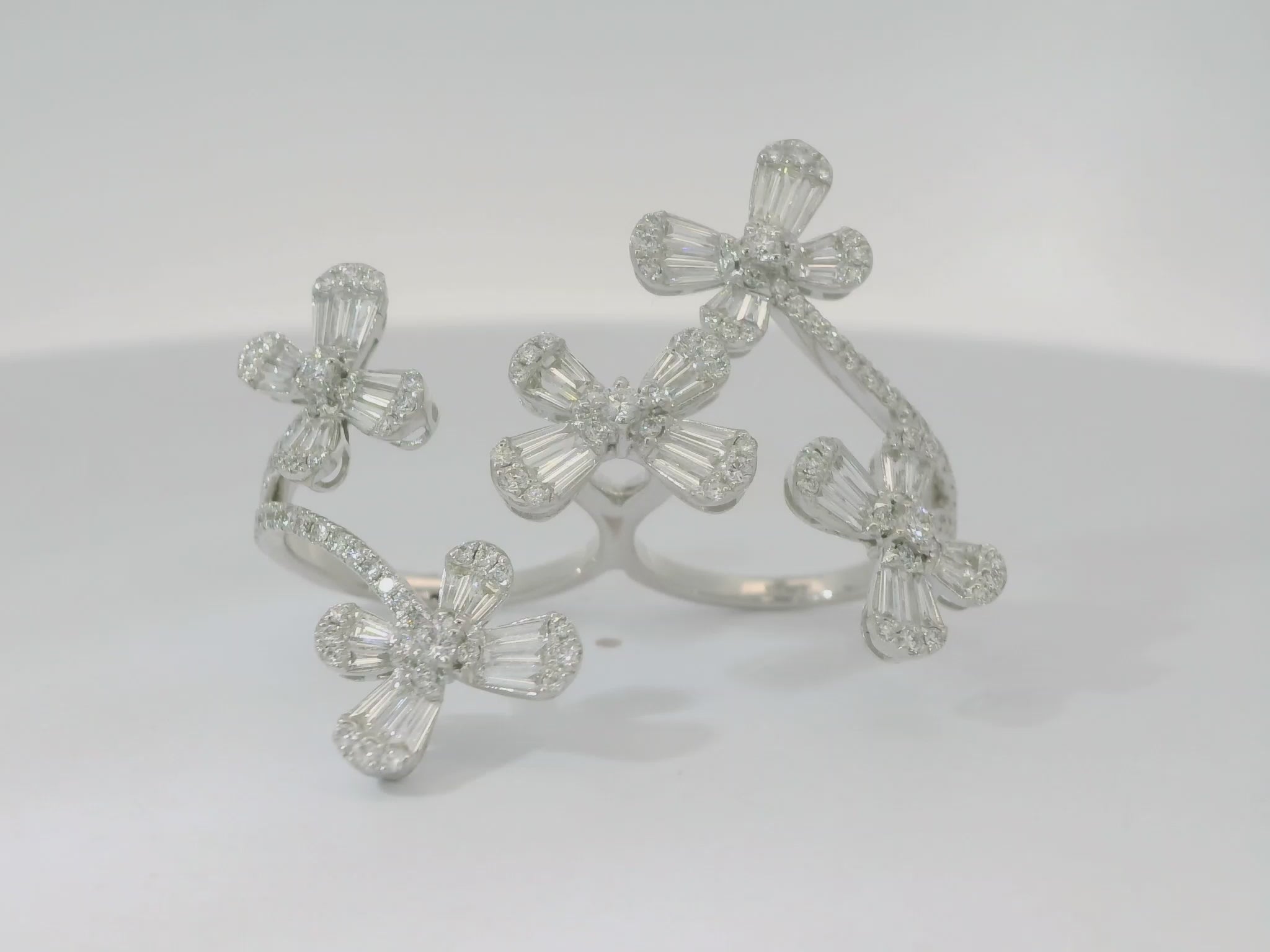 Diamond Blossom Multi-Finger Ring