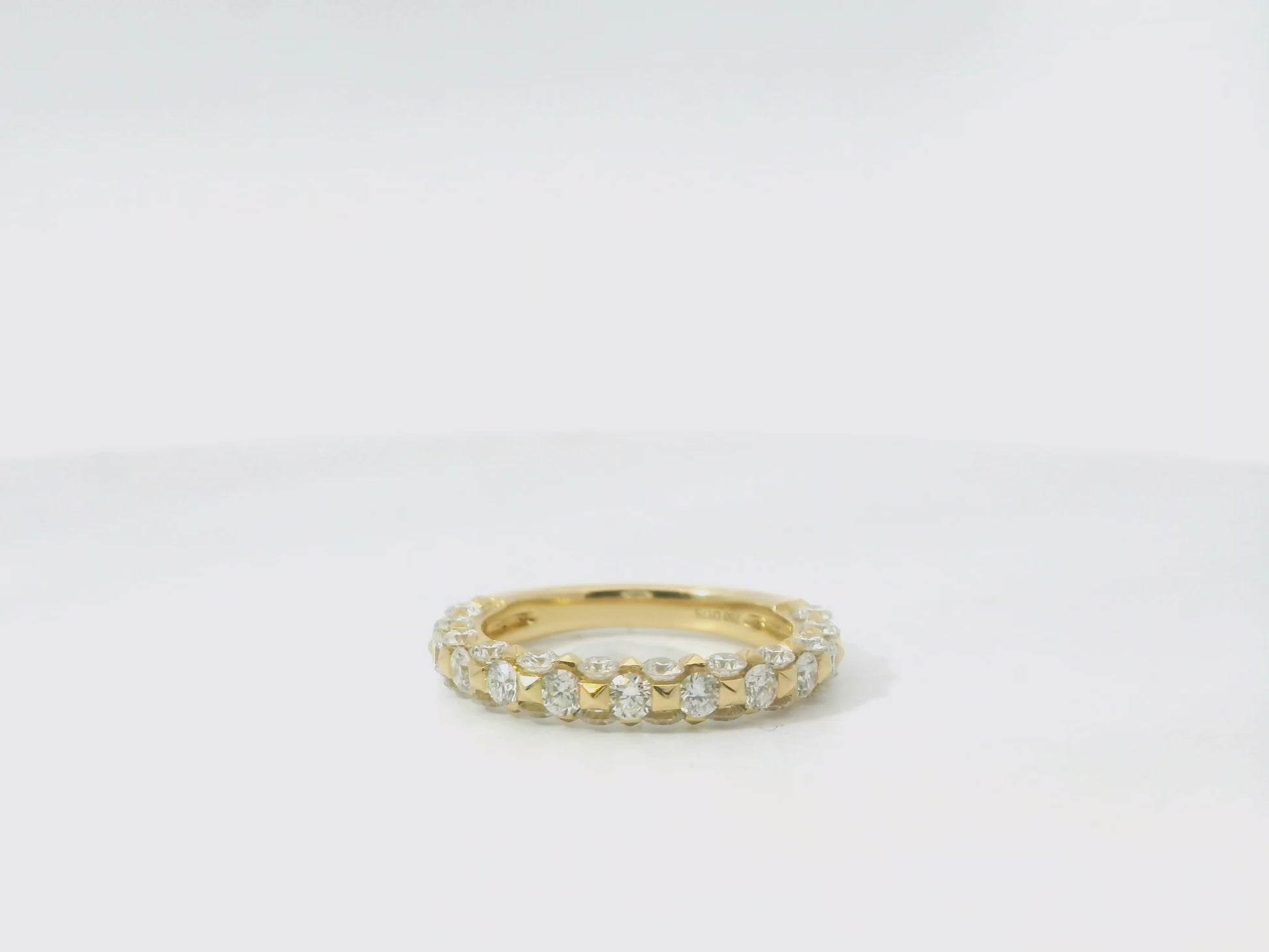 Beaded Diamond Half Eternity Ring